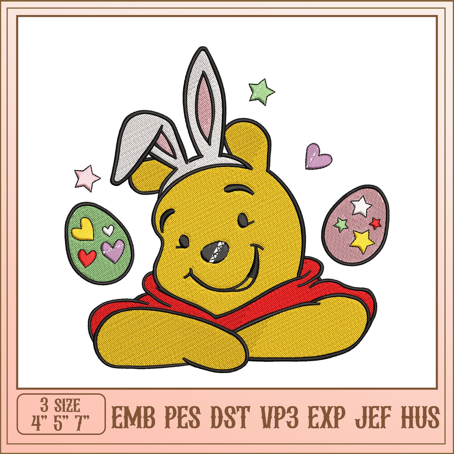 Winnie the Pooh Easter Embroidery Design