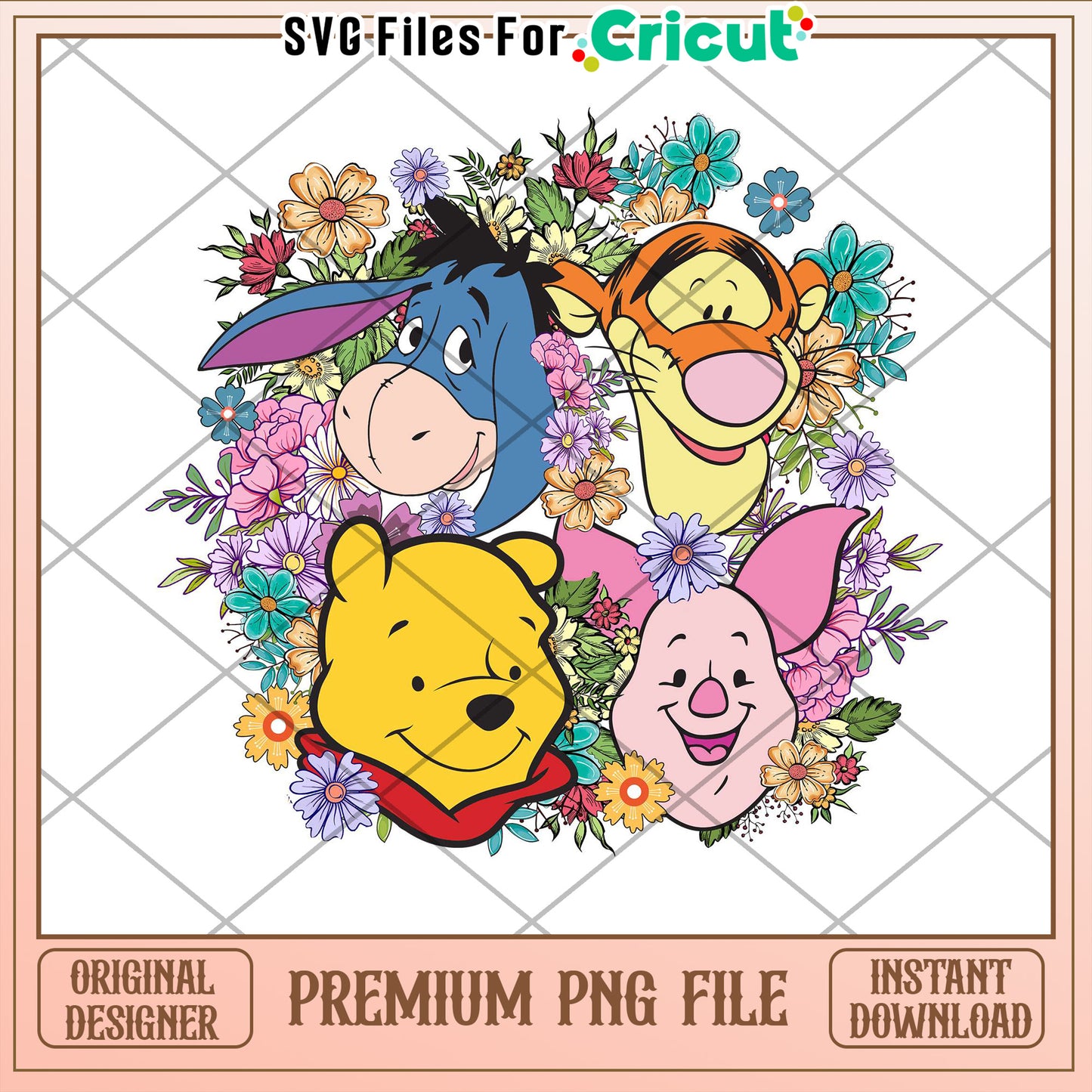 Winnie the Pooh Floral PNG Download