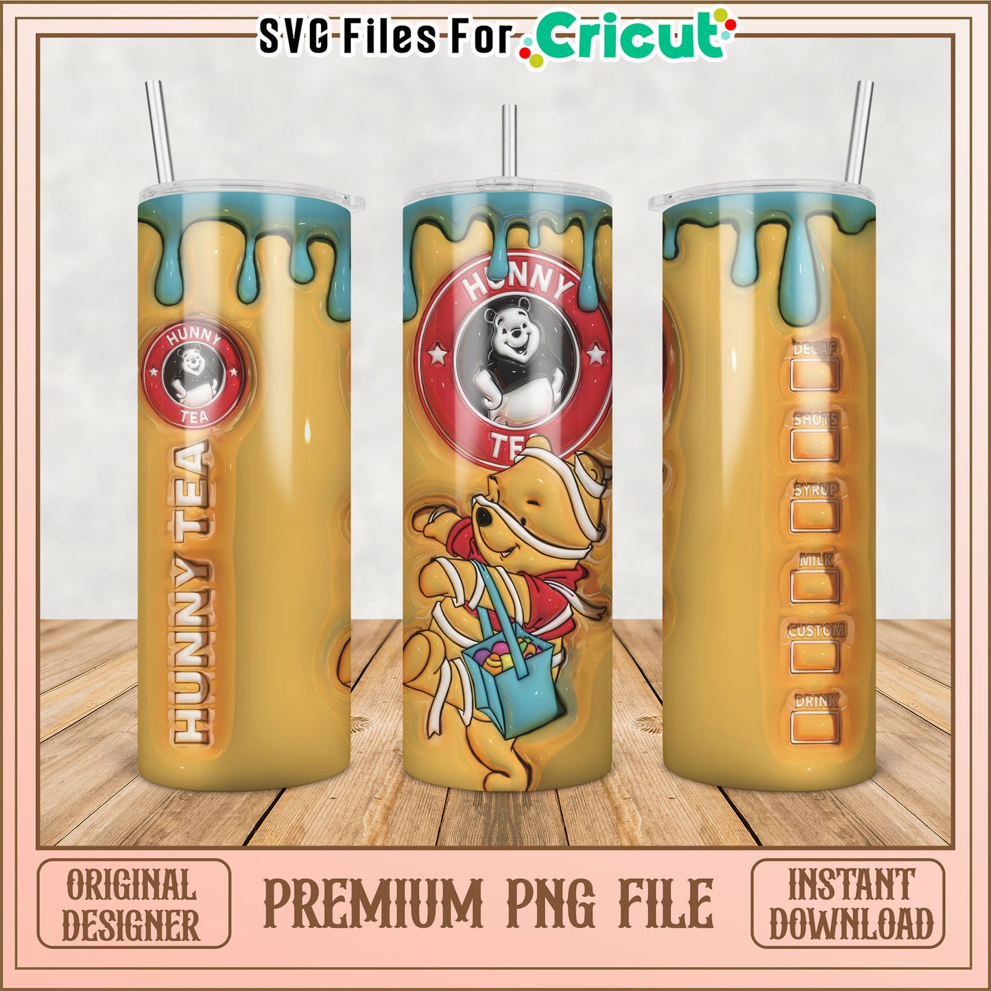 Winnie the Pooh Honey Tea Tumbler PNG