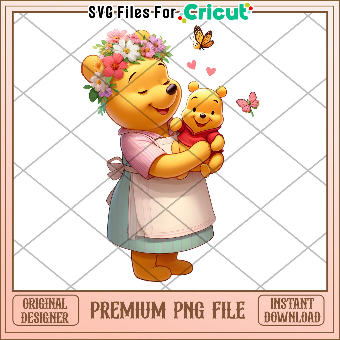 Winnie the Pooh Mom PNG Cricut File