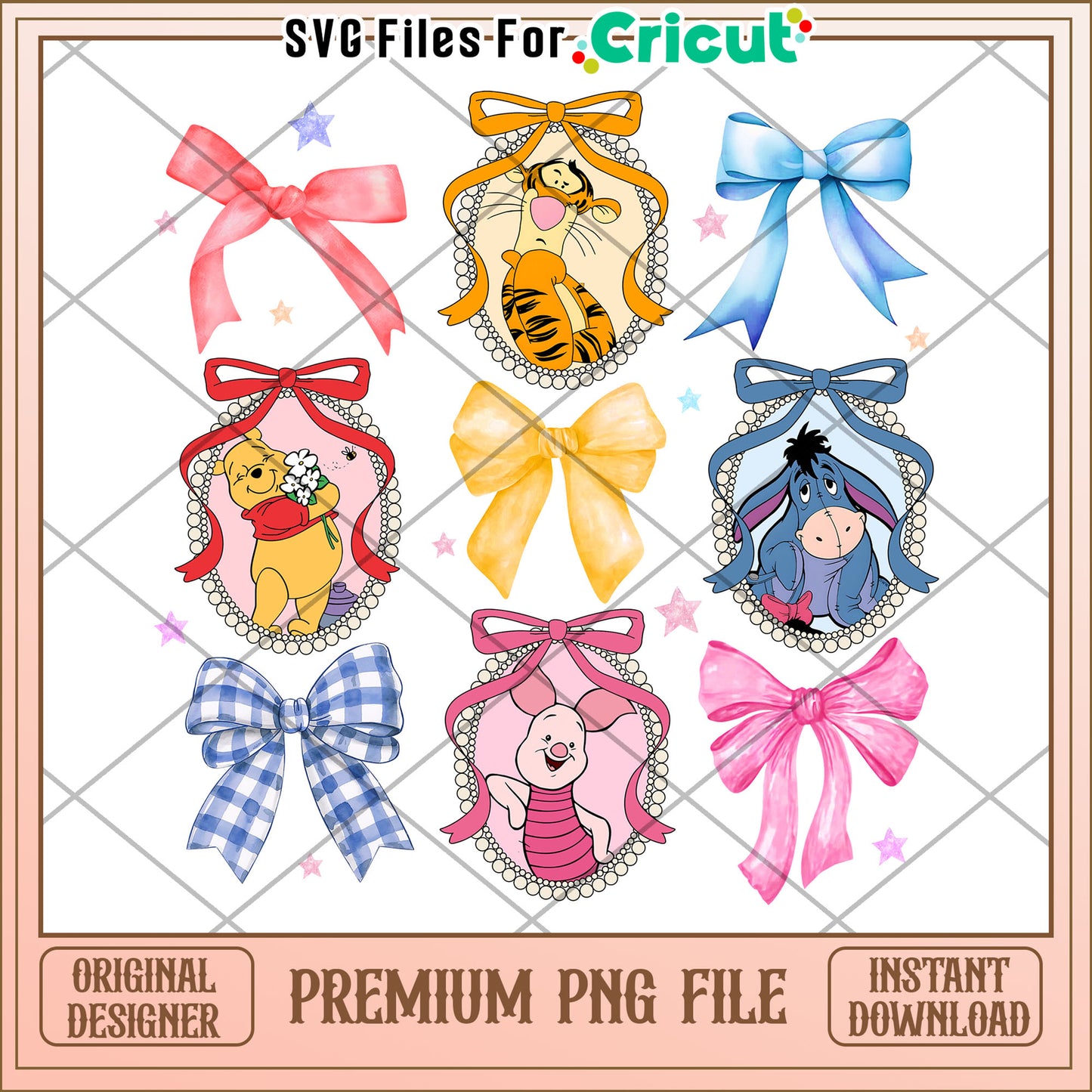 Winnie the Pooh PNG Sublimation Bows