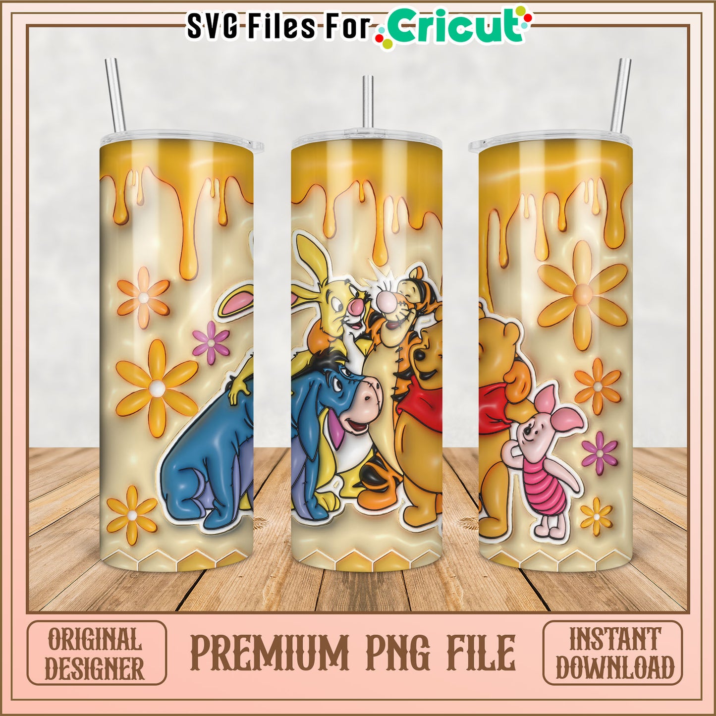 Winnie the Pooh PNG Tumbler Design