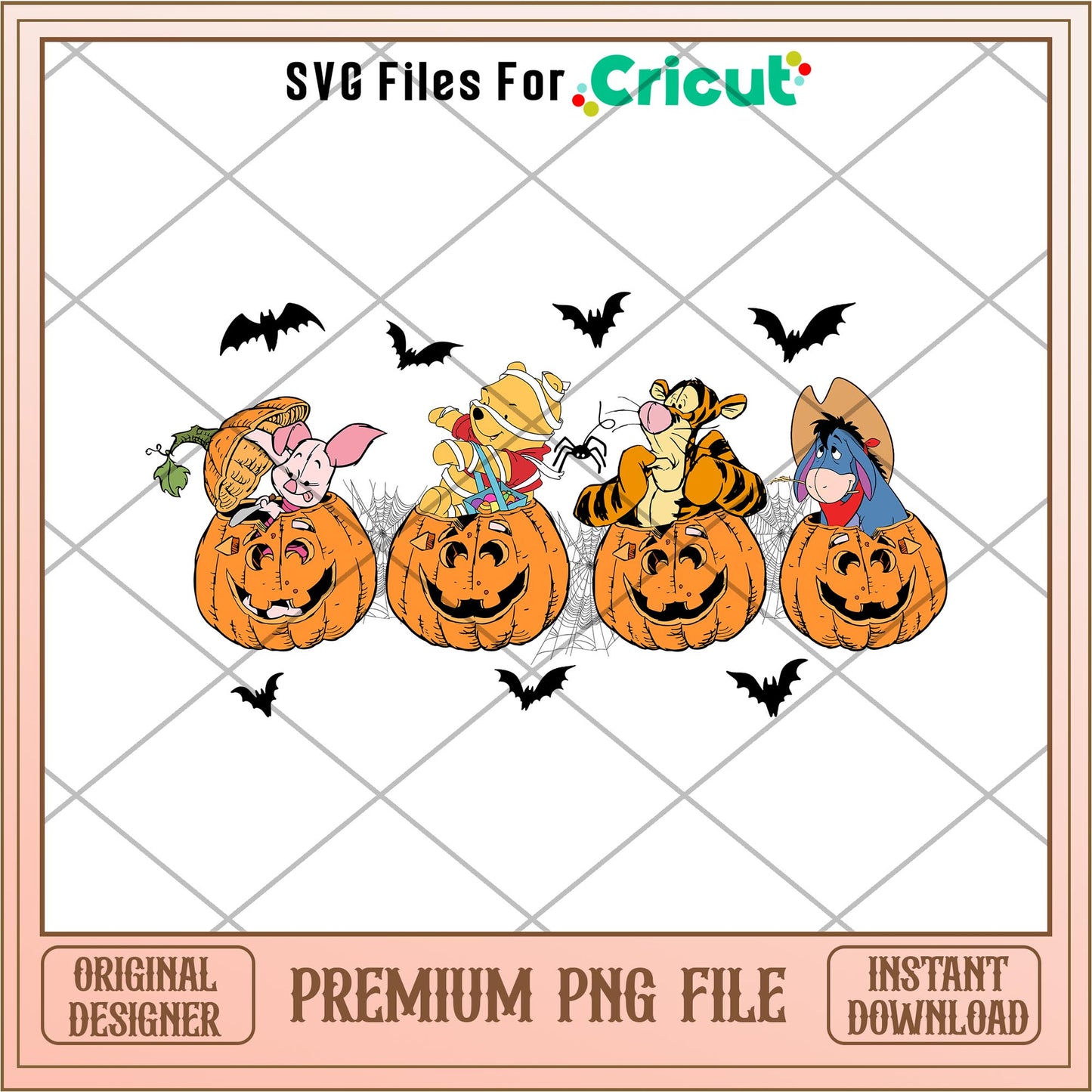 Winnie the Pooh Pumpkin png, Winnie The Pooh characters png, Digital Download