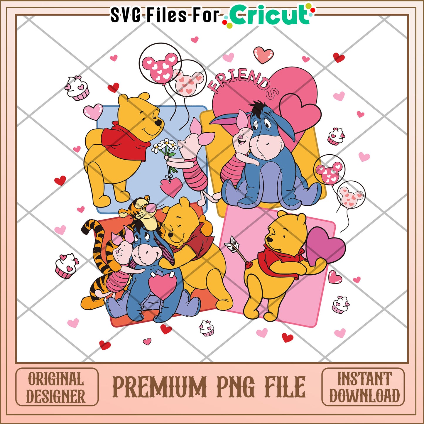 Winnie the Pooh Valentines PNG
