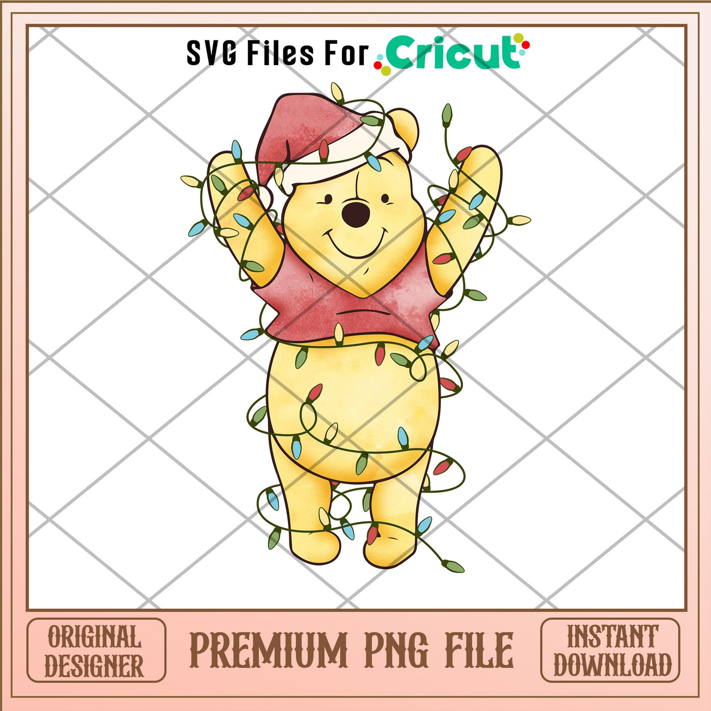 Winnie the Pooh and christmas light png, winnie the pooh png