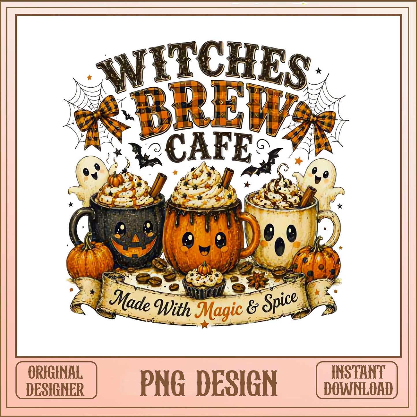 Witches Brew Cafe Halloween PNG, Spooky Coffee PNG, Halloween PNG