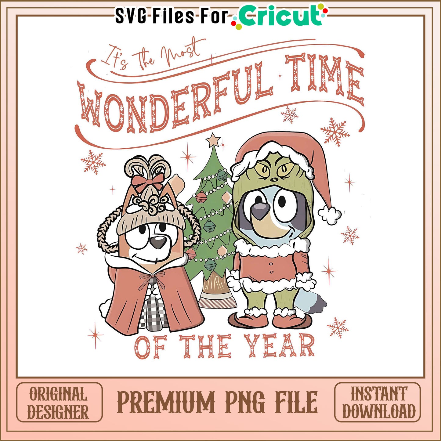 Wonderful Time of the Year Christmas PNG Design, Instant Download
