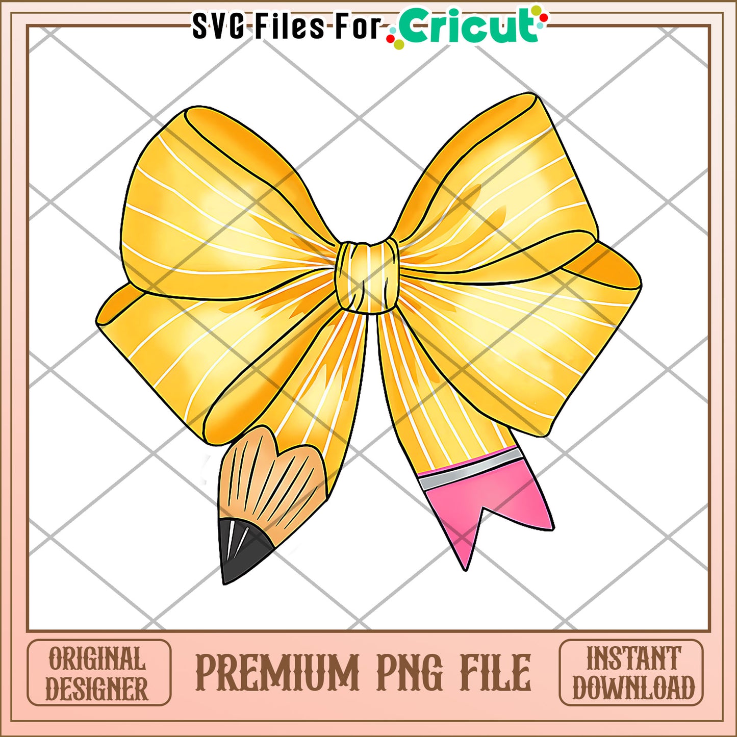 Yellow bowtie png, cute stationery design png, back to school items png