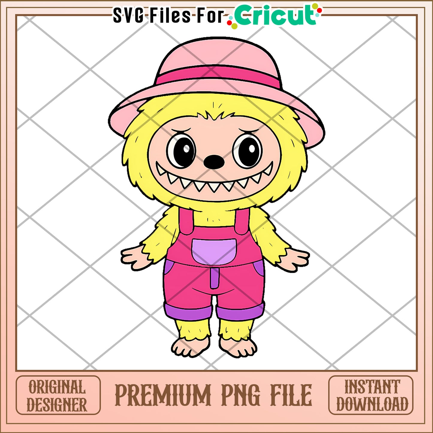 Yellow labubu design png, labubu cartoon png, labubu characters png