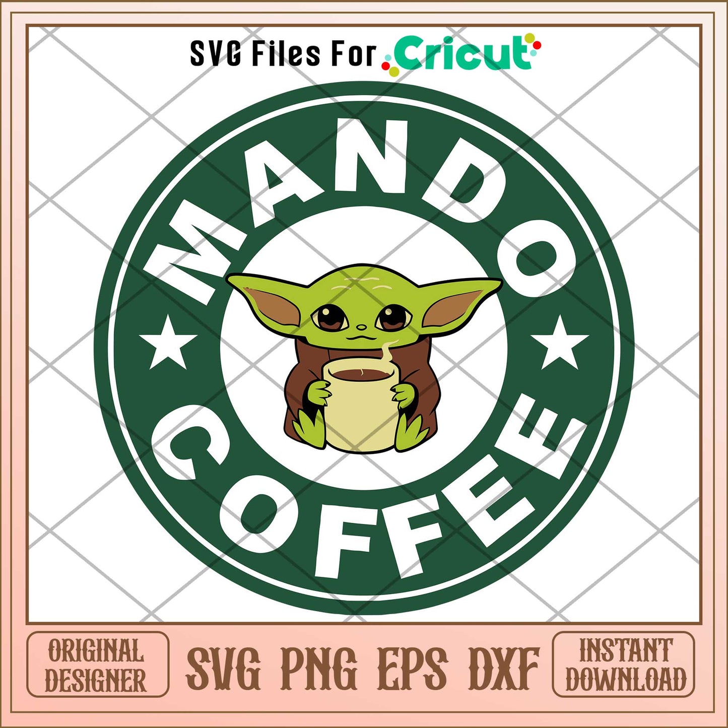 Yoda Star Wars Coffee baby Svg, The Mandalorian svg, digital download