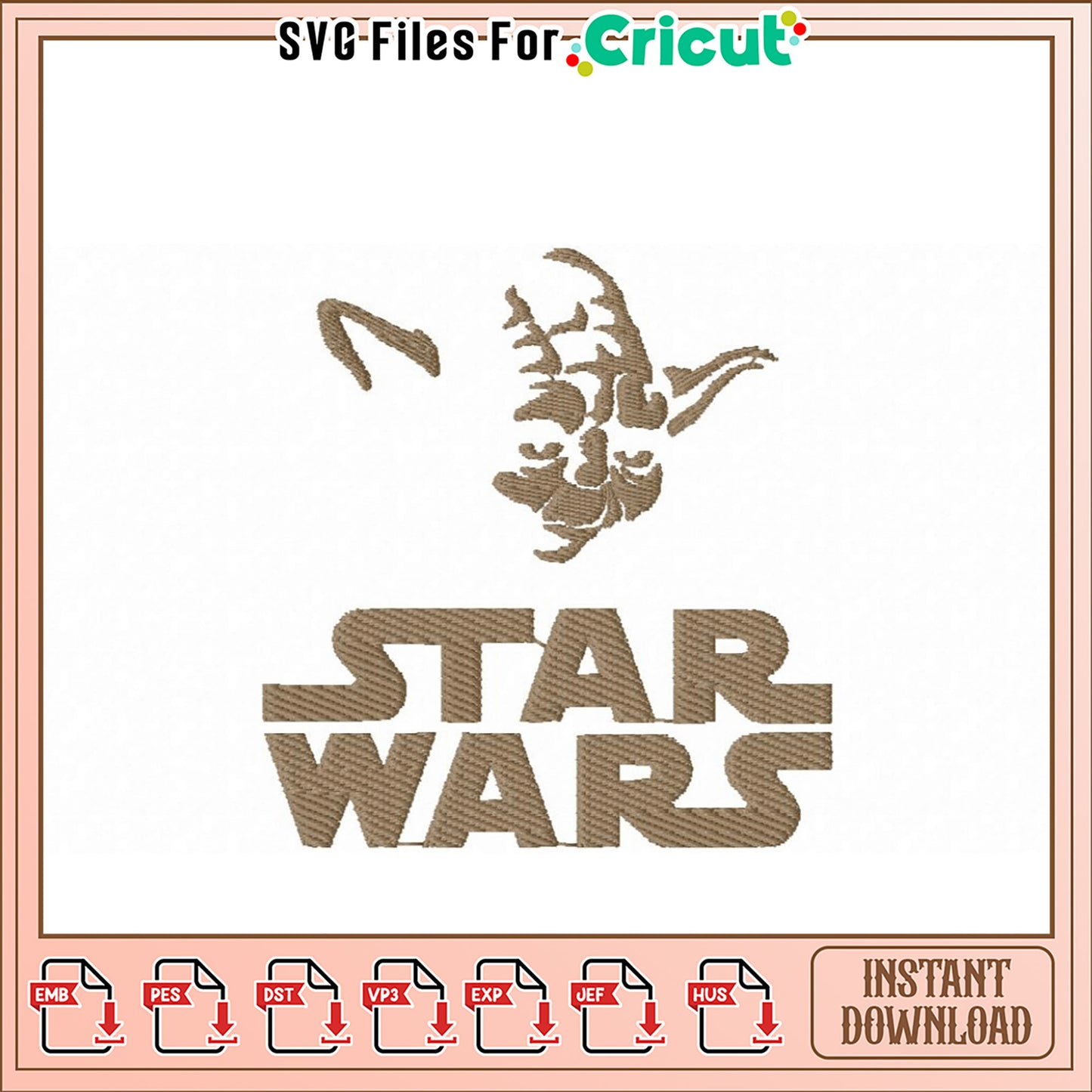 Yoda Star Wars Embroidery Design Instant Download
