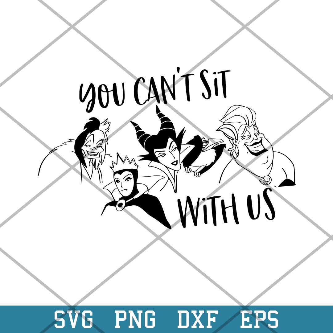 You Can_t Sit With Us Disney Witch Svg, Halloween Svg-Svgfilesforcricut