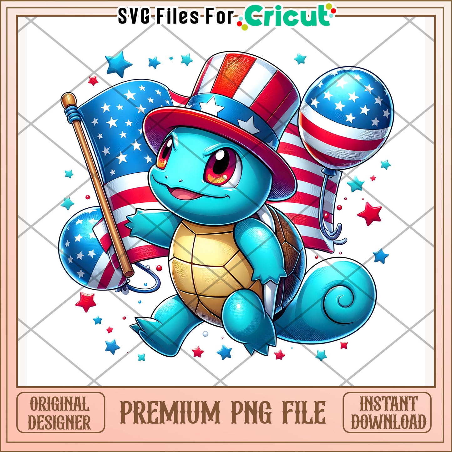 Zenigame cute character png, independence day png, 4th of july png