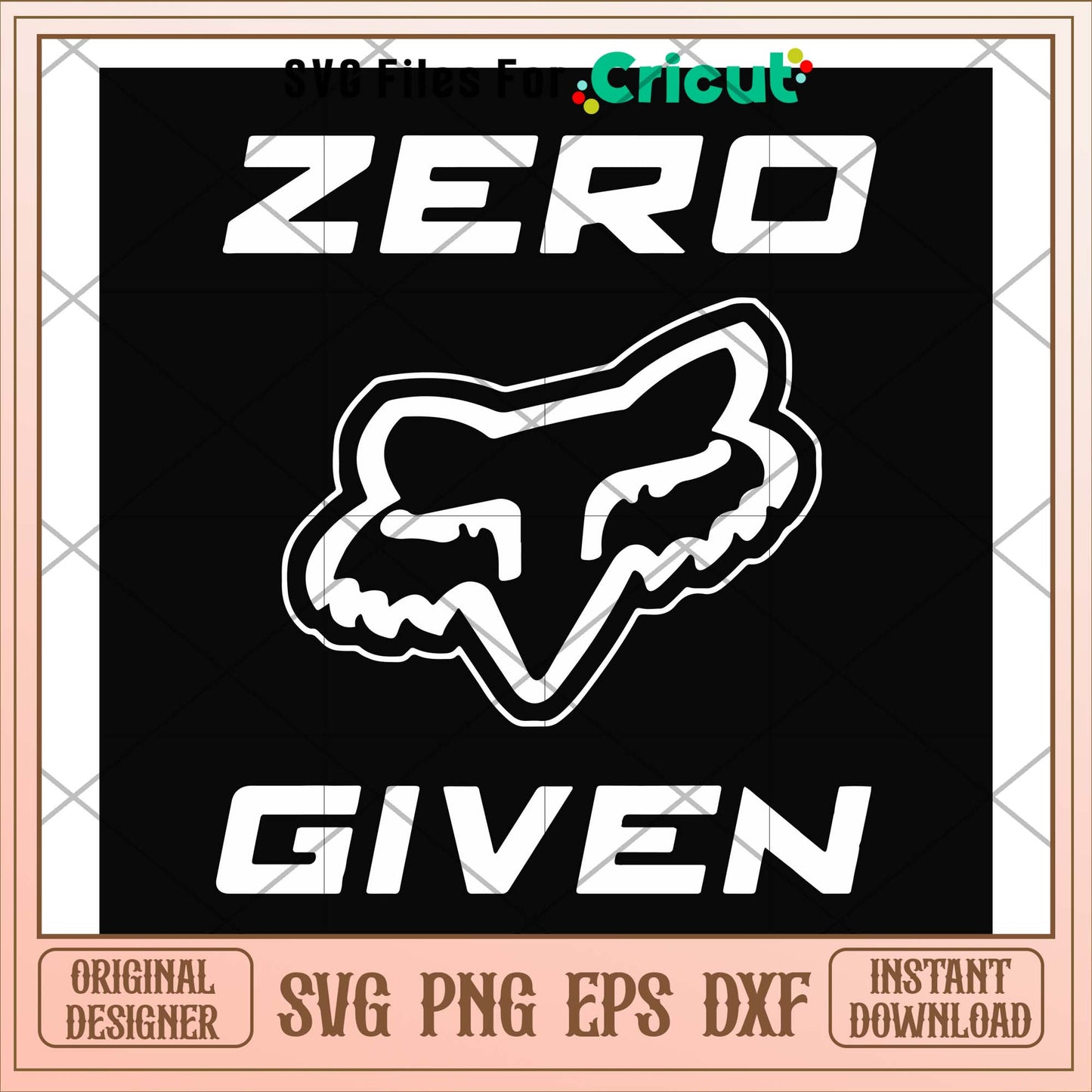 Zero fox given retro logo design svg, design svg, funny svg