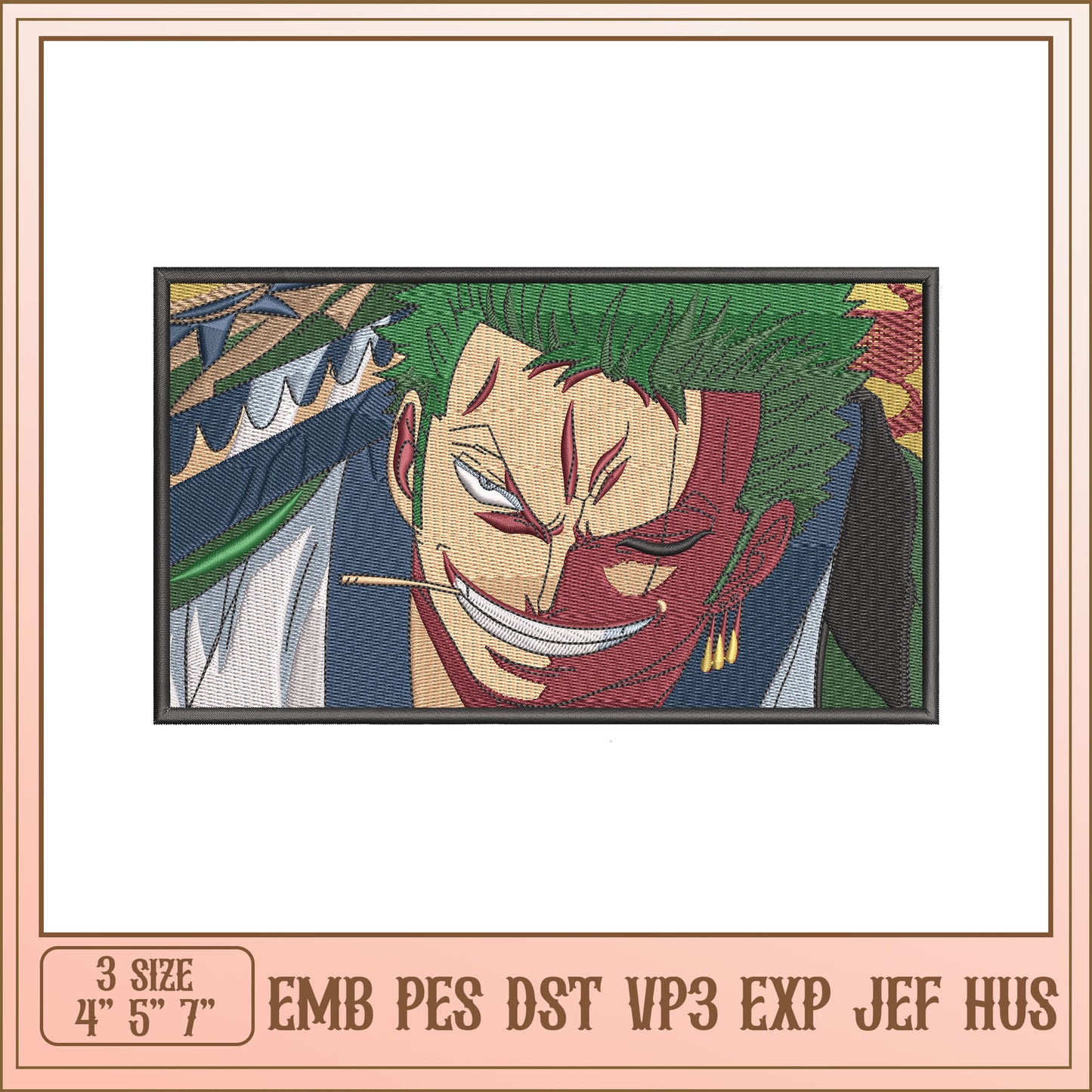 Zoro Embroidery Design - EMB PES DST