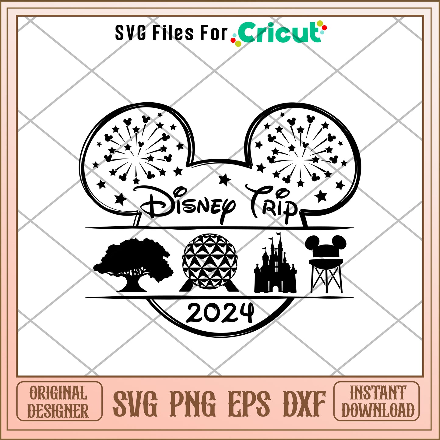Mickey head disney trip 2024 SVG