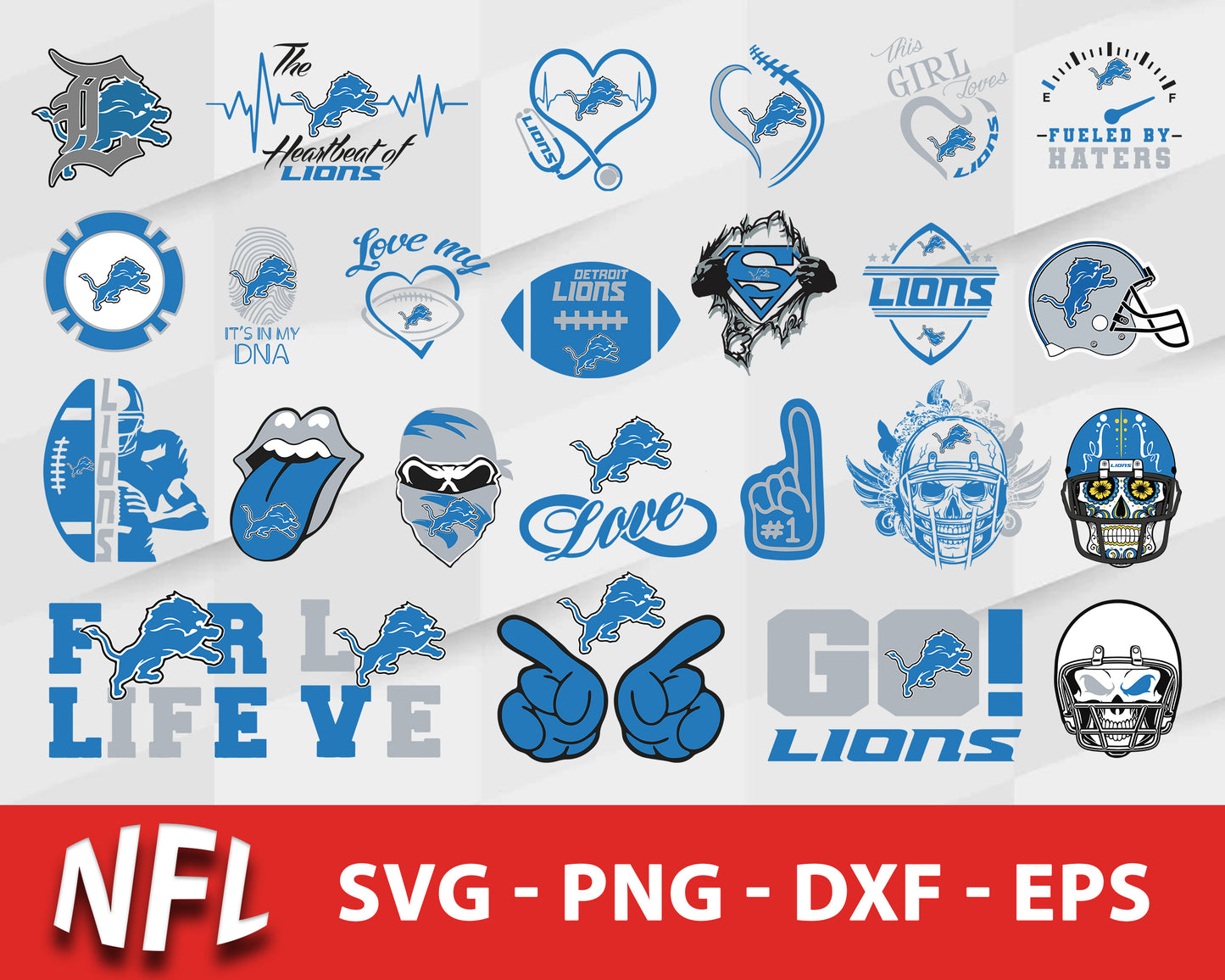 Detroit lions logo nfl bundle svg, detroit lions football svg