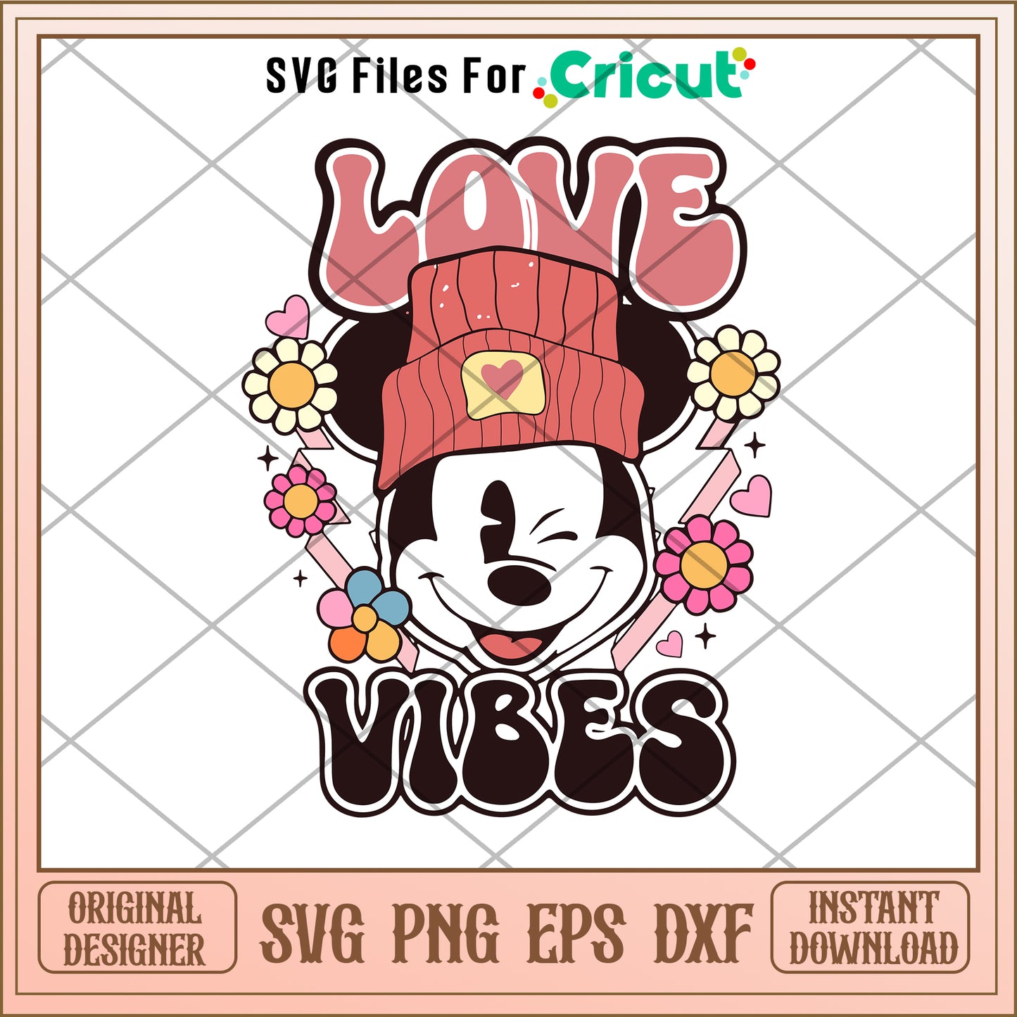 Disney Mickey love vibes SVG design