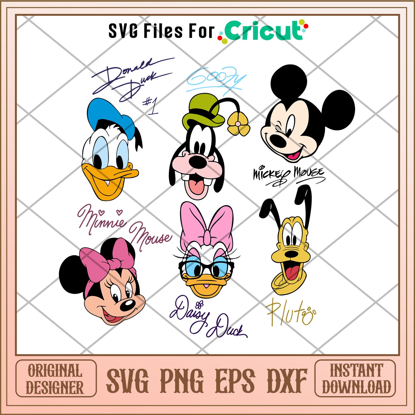 Disney mickey friends head SVG design