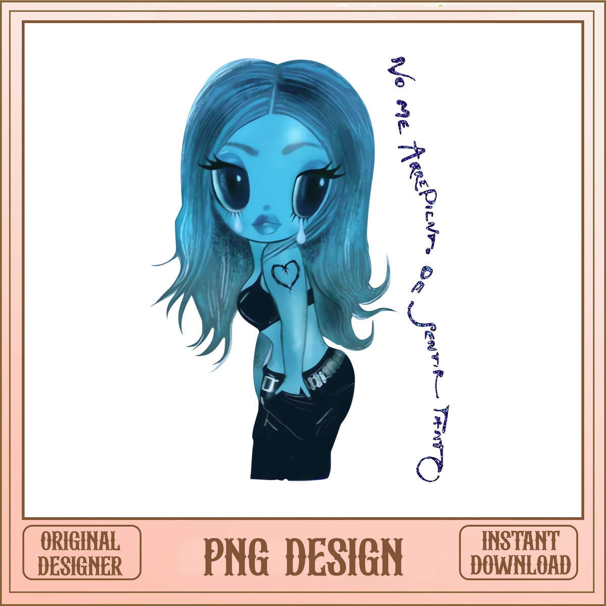 Sad Crying Girl Chibi PNG, Broken Heart Girl PNG, Emo Sad Girl PNG