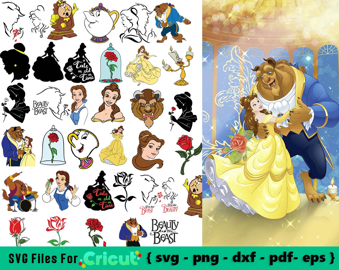 Beauty and the Beast svg bundle, svg files for cricut, Beauty and the beast SVG bundle for Cricut and Silhouette Cutting Machines
