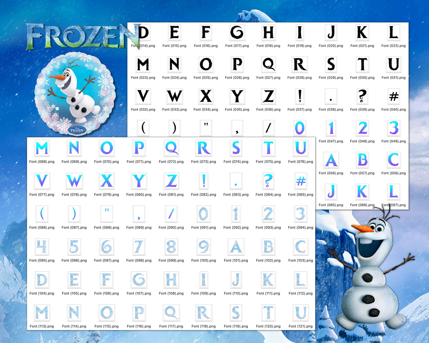 Frozen Clipart SVG, PNG bundle