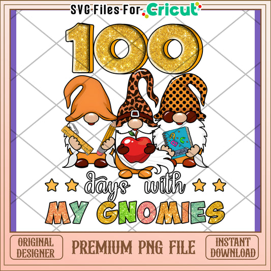 100 Days Gnomes PNG Design