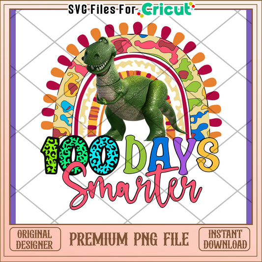 100 Days Smarter Rex PNG Design