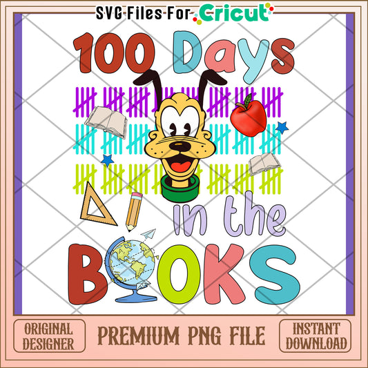 100 Days in the Books Fun School PNG Design