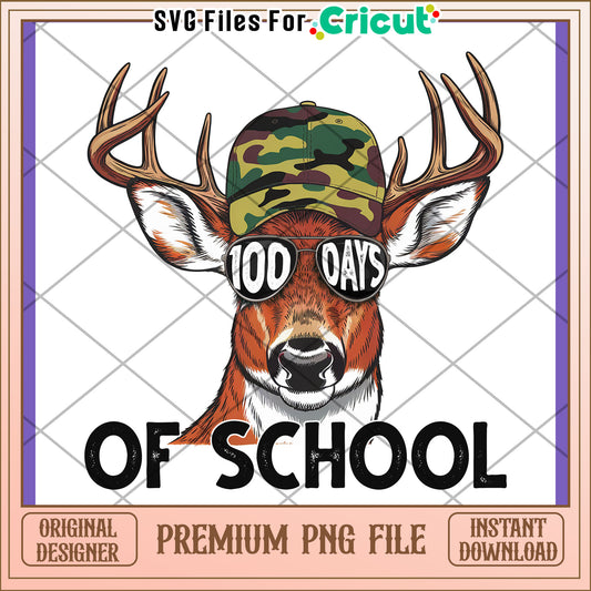 100 Days of School Deer PNG Design