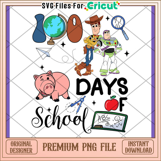 100 Days of School Fun PNG Design for Kids