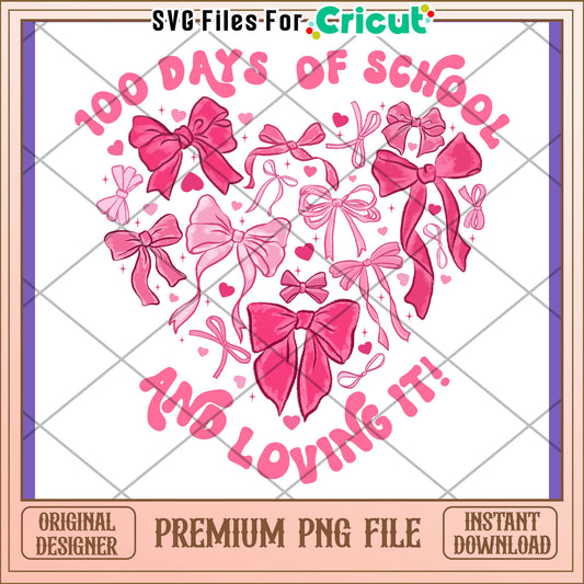 100 Days of School PNG Bow Design