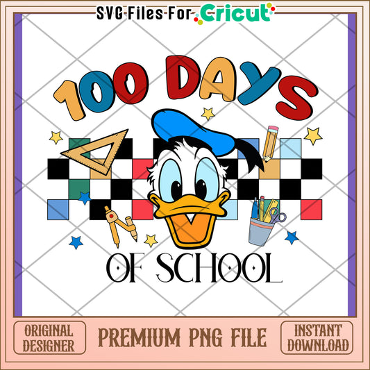 100 Days of School PNG Donald Duck Design