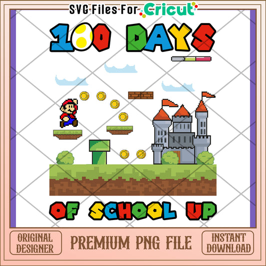 100 Days of School PNG Mario Theme