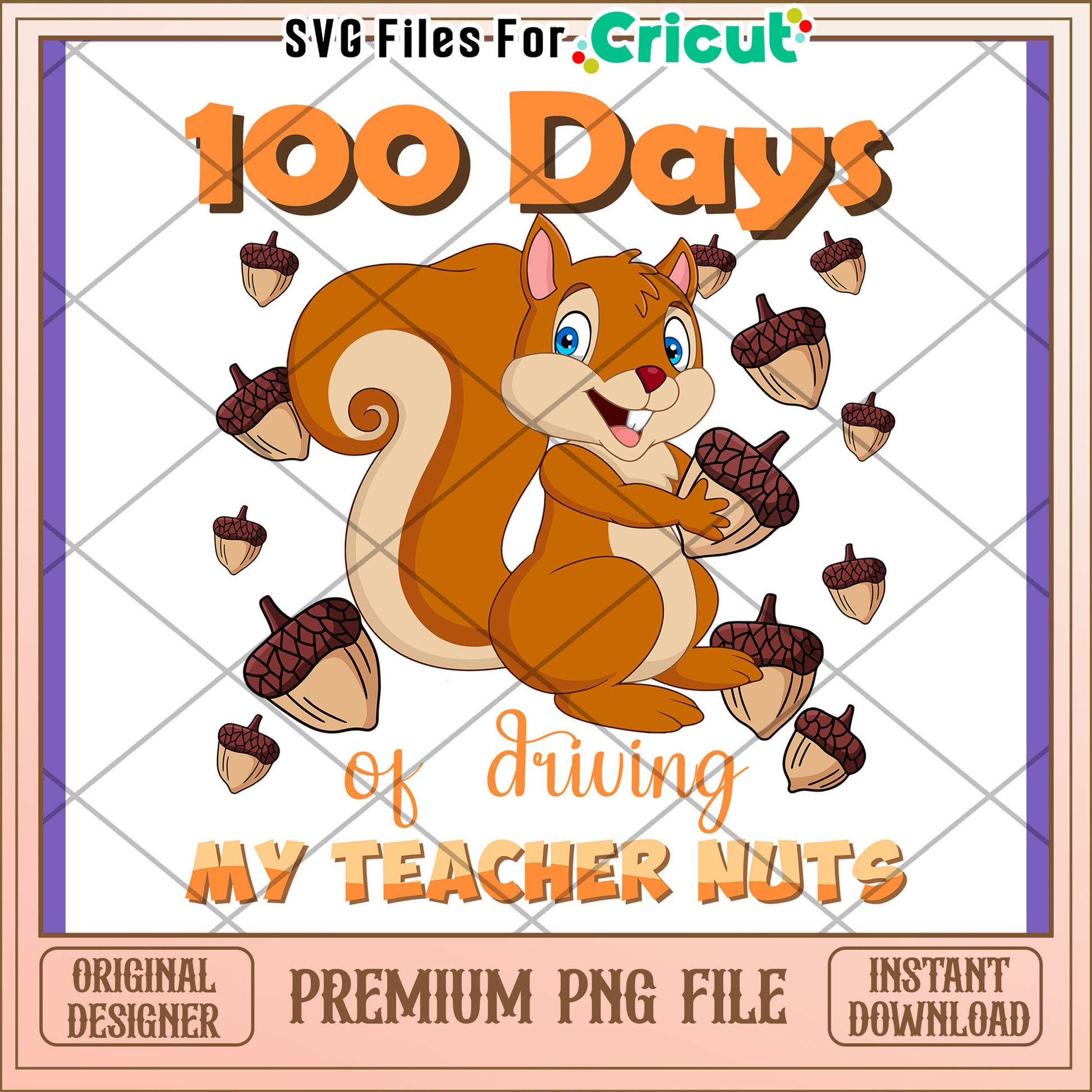100 Days of School Squirrel PNG