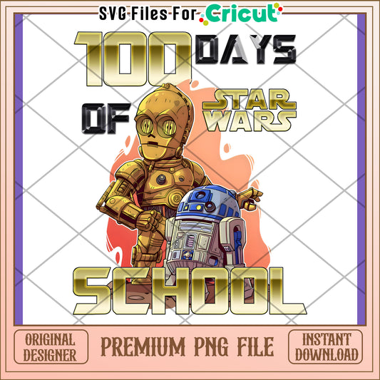 100 Days of School Star Wars PNG Design Download
