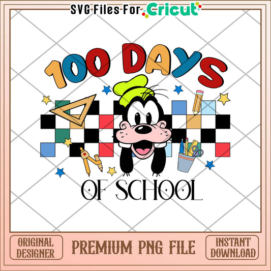 100 day of school goofy dog png, school supplies png, disney png