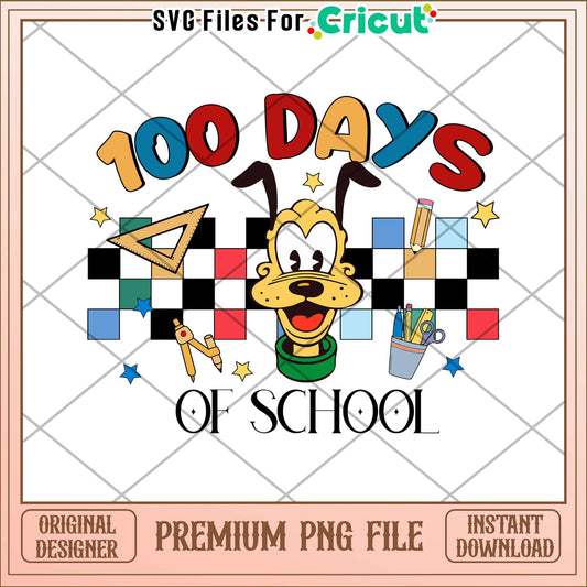100 day of school png, school supplies png, pluto dog png