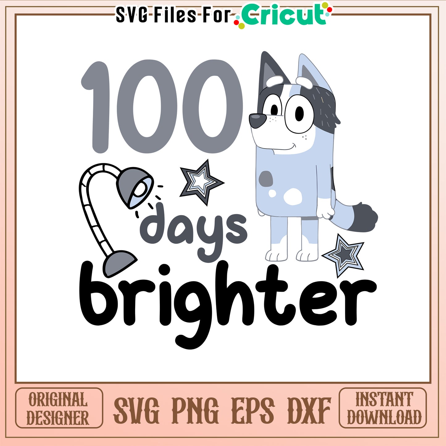100 days brighter svg, bright star schools​ svg, muffin svg