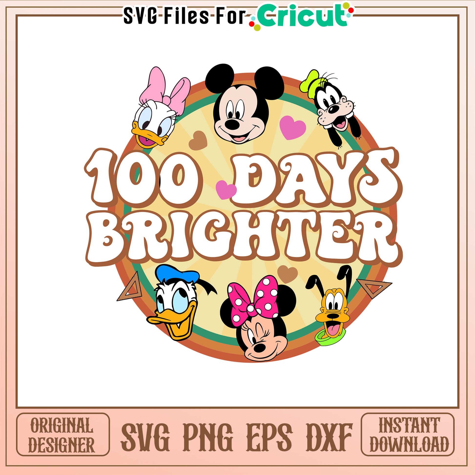 100 days brighter svg, school friends svg, disney school svg