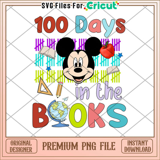 100 days in the book png, mickey mouse png, disney school png