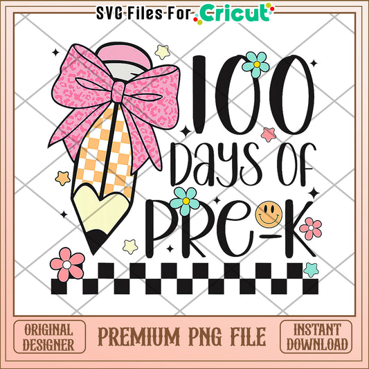100 days of pre k design png, back to school supplies​ png, cartoon design png