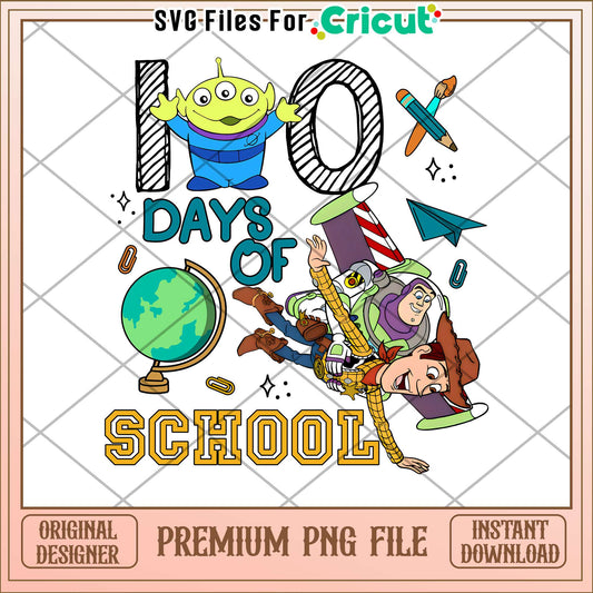 100 days of school aliens character png, toy story cartoon png