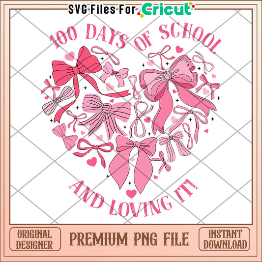 100 days of school and loving it design png, back to school supplies​ png, cartoon design png