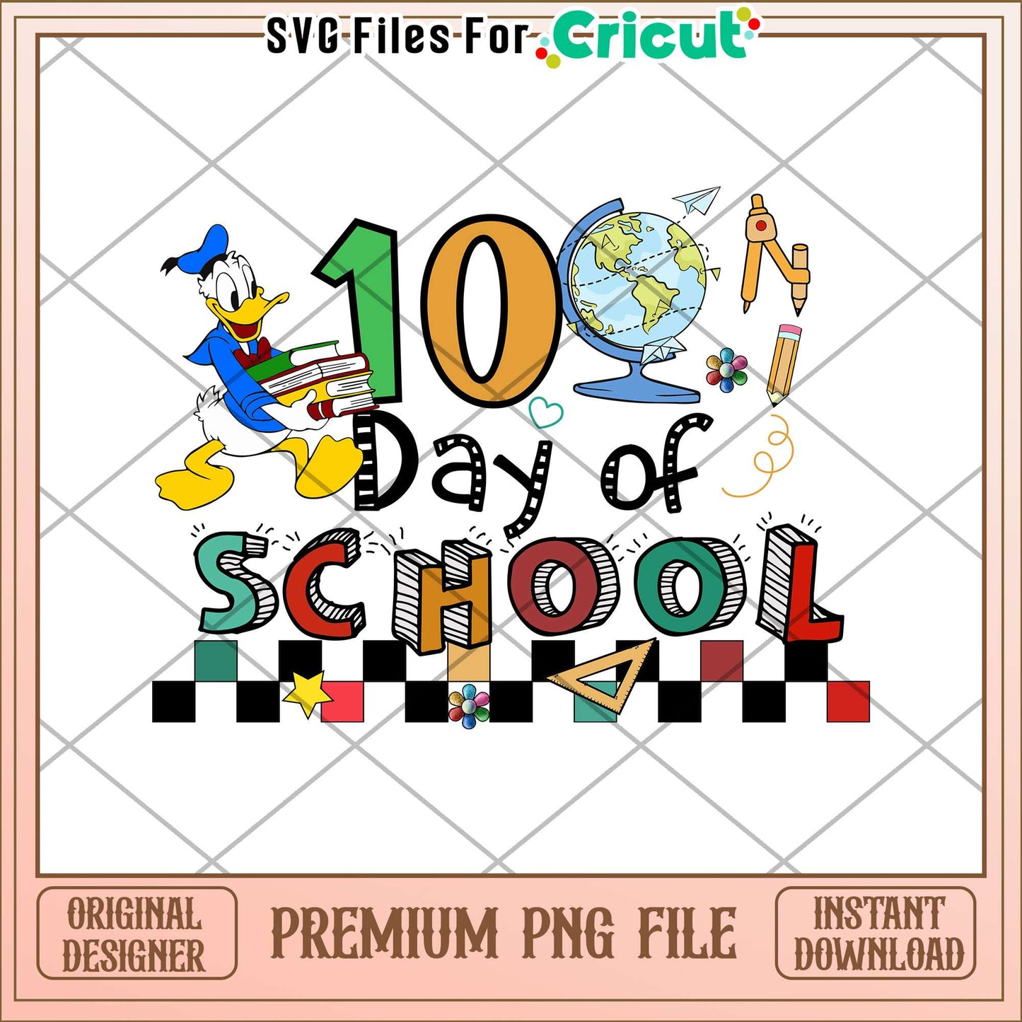 100 days of school donald png, National geographic globe png