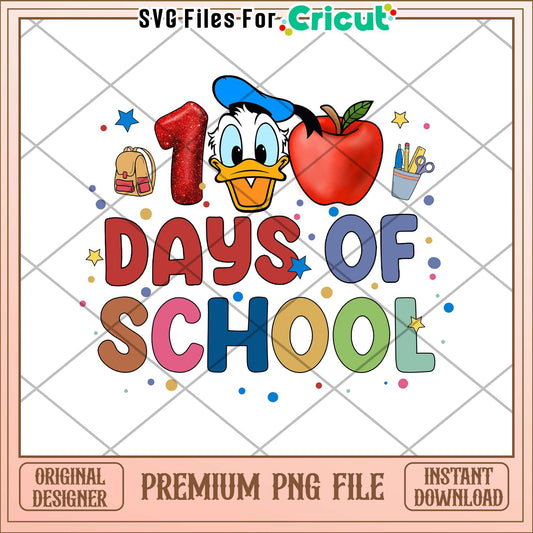 100 days of school png, donald face png, disney school png