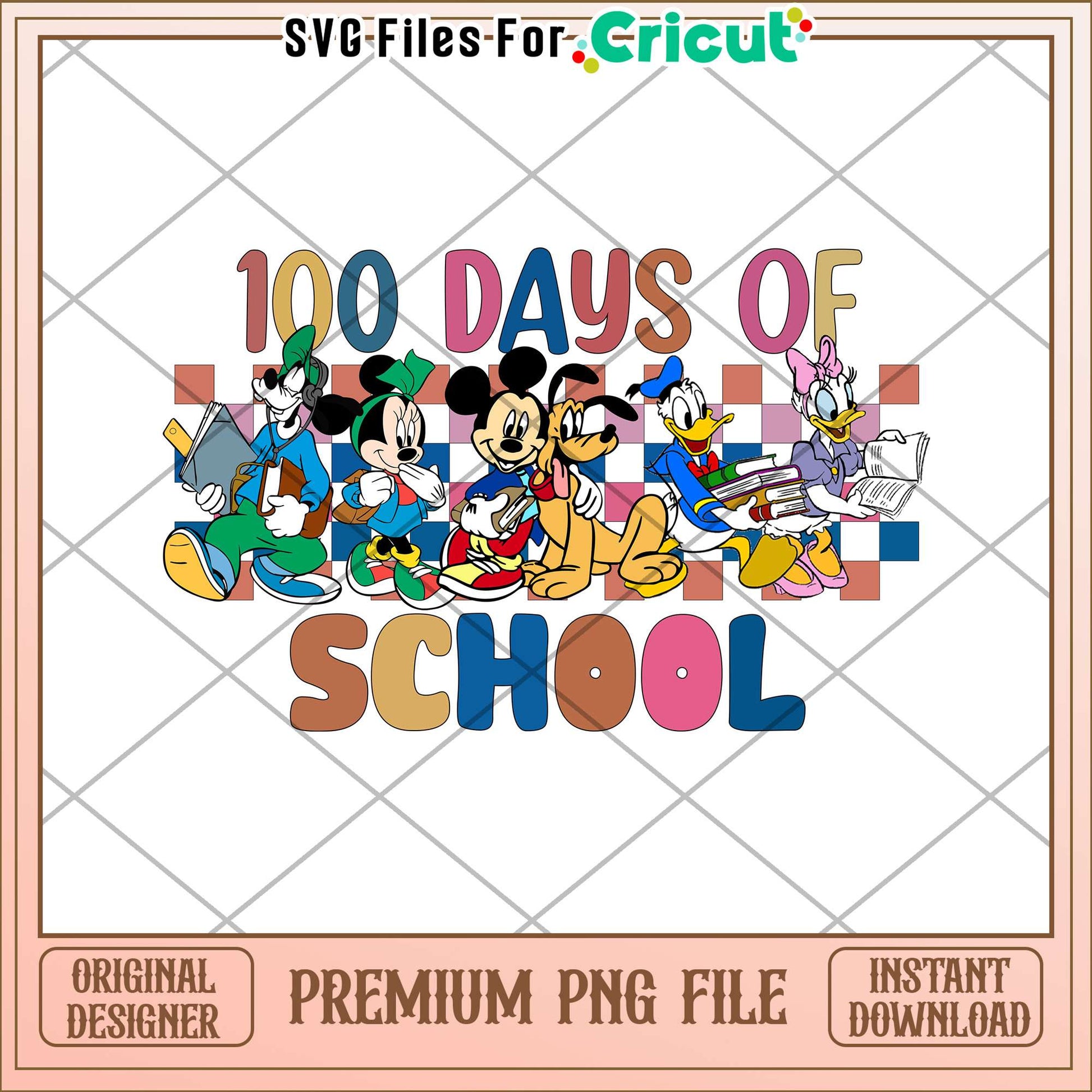 100 days of school png, mickey and friends png, school books png