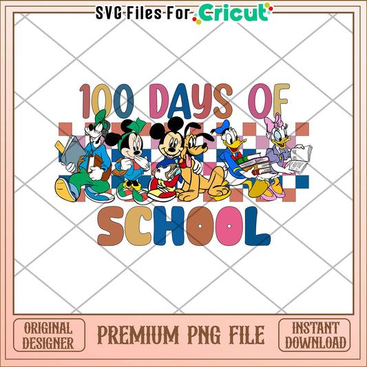 100 days of school png, mickey and friends png, school books png