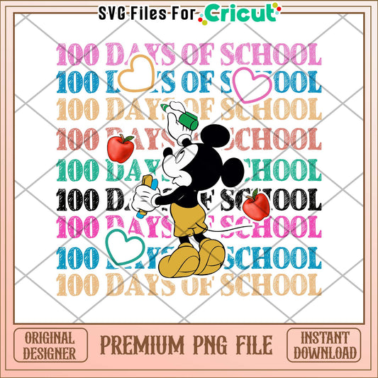 100 days of school png, mickey drawing png, disney school png