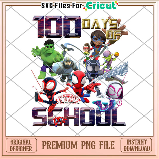 100 days of school png, spiderman png, marvel character png